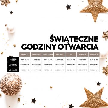 Świąteczne godziny otwarcia