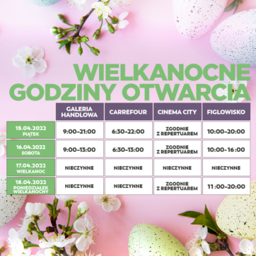 Wielkanocne godziny otwarcia!