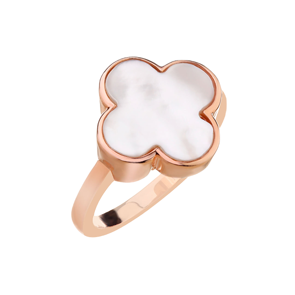 Apart - Pierścionek z mosiądzu pozłacany z masą perłową