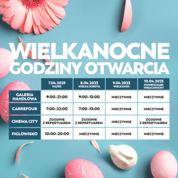 Wielkanocne godziny otwarcia!
