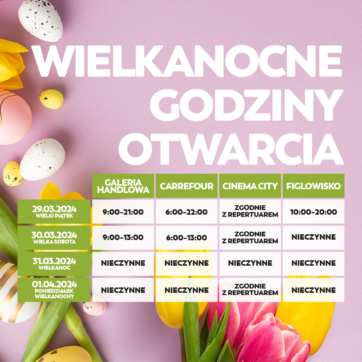 Wielkanocne godziny otwarcia!