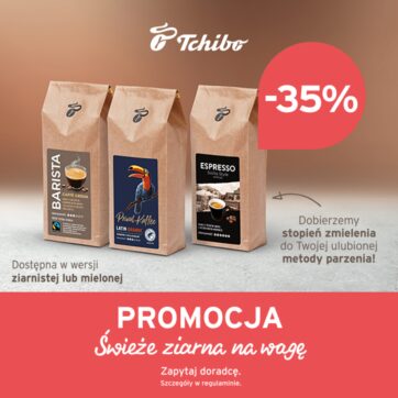 Świeże ziarna na wagę z rabatem -35% w Tchibo!