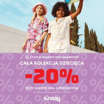 -20% na całą kolekcję dziecięcą w Sinsay