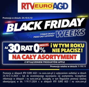 Black Friday i Black Week w RTV EURO AGD