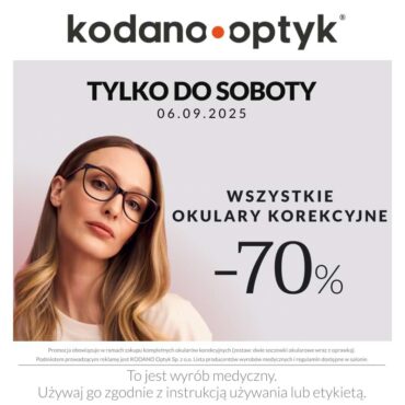WSZYSTKIE okulary korekcyjne 70% taniej!