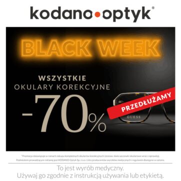 Przedłużamy Black Week! Wszystkie okulary korekcyjne 70% taniej.