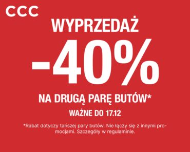 Wyprzedaż -40% NA DRUGĄ PARĘ BUTÓW